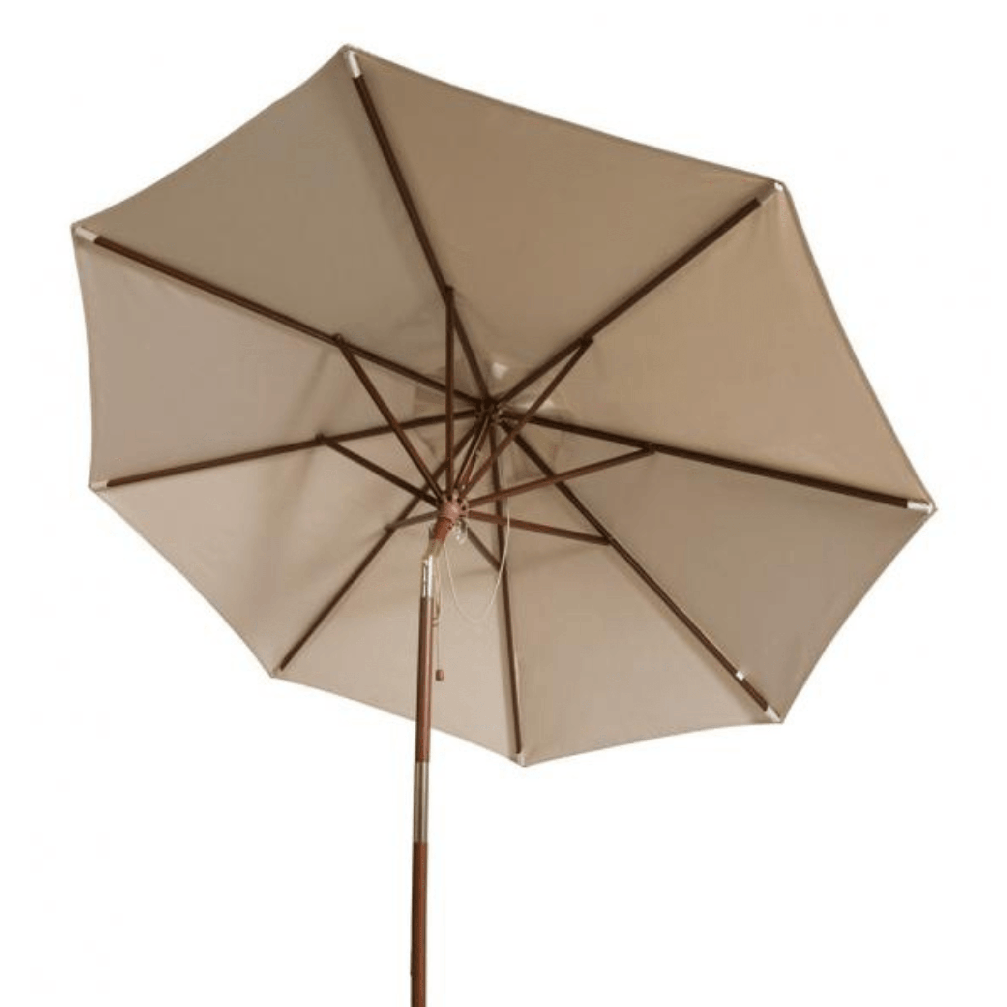 9 foot brown patio umbrella Safavieh Bethany 9Ft Wooden Umbrella