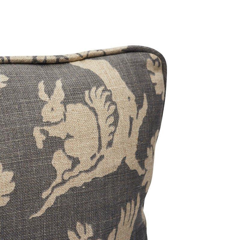 Beige & Brown Woodland Silhouette 18" Linen Throw Pillow - Pillows - The Well Appointed House