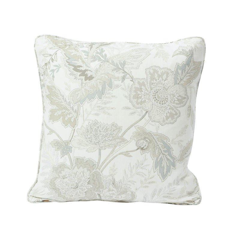 Beige & White Sandoway Floral Vine 18" Linen Throw Pillow - Pillows - The Well Appointed House