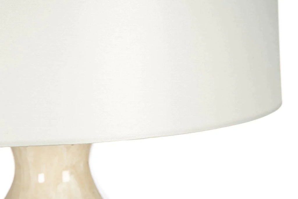 Beige Swirl Ceramic Gourd Table Lamp - Table Lamps - The Well Appointed House