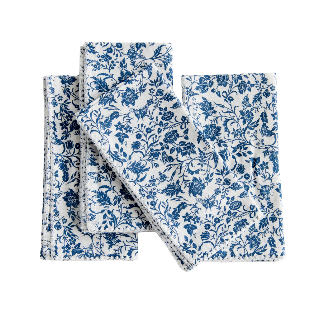 Napkin Flower Row Matilda's Blue Set/4