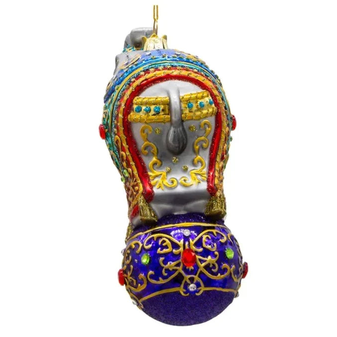 Bellissimo Glass Elephant Ornament - Christmas Decor - The Well Appointed House