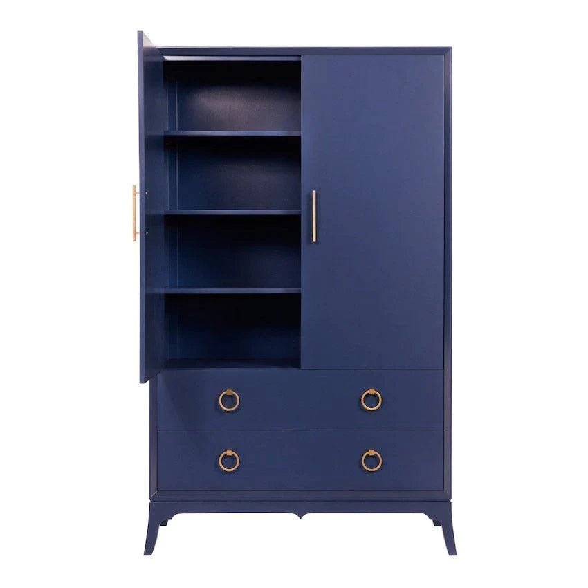 Bennett Armoire with Antique Brass Hardware - Dressers & Armoires - The Well Appointed House