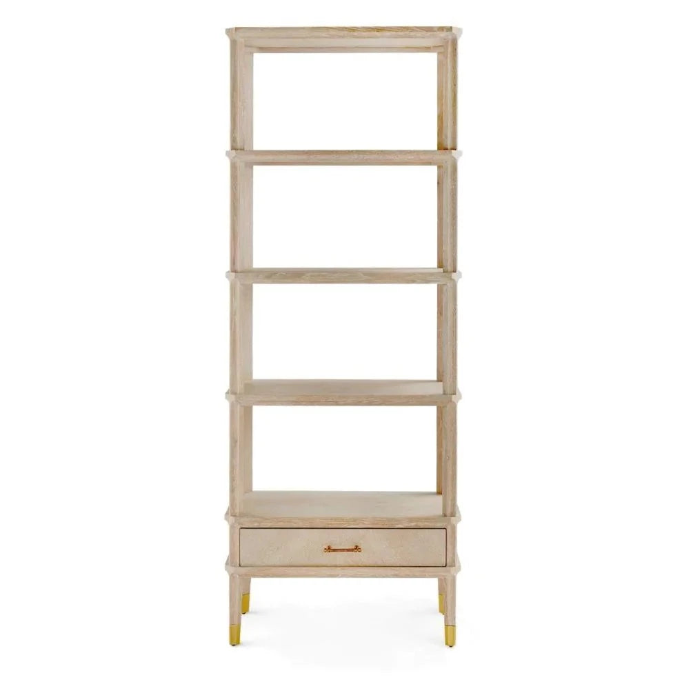 Bertram Etagere in Bleached Cerused Oak - Bookcases & Etageres - The Well Appointed House