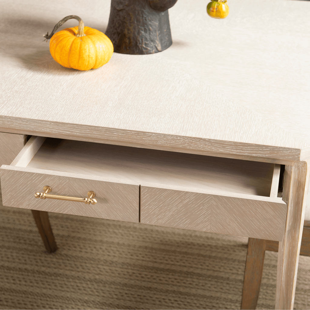 Bertram Square Game Card Table in Sand with Brass Hardware - Game Tables - The Well Appointed House