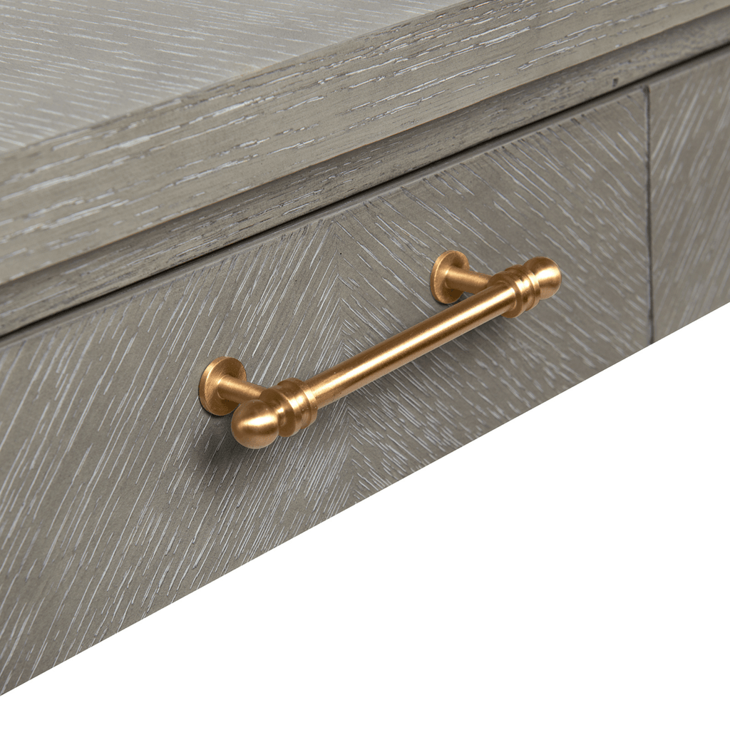 Bertram Square Game Card Table in Soft Gray with Brass Hardware - Game Tables - The Well Appointed House