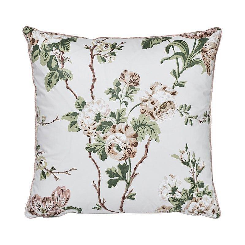 Betty Pink & Green Rose 18" Chintz Throw Pillow - Pillows - The Well Appointed House