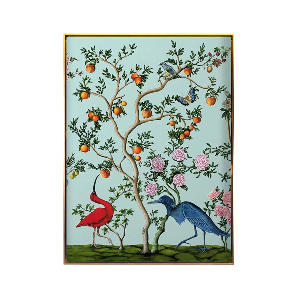 Bird and Branch Chinoiserie 1 Framed Wall Art - Paintings - The Well Appointed House