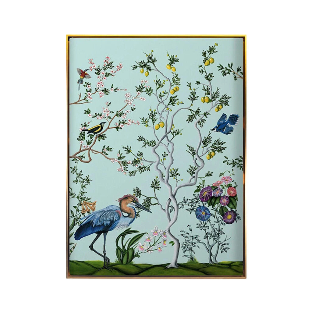 Bird and Branch Chinoiserie 3 Framed Wall Art - Paintings - The Well Appointed House