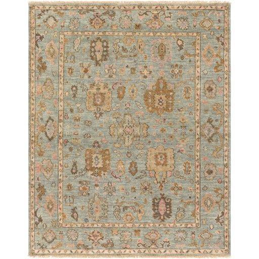 Biscayne Hand Knotted Peach, Sage & Rose Wool Area Rug - Available in a Variety of Sizes - Rugs - The Well Appointed House