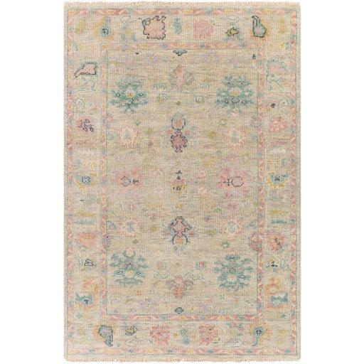 Biscayne Hand Knotted Pink, Beige & Sage Wool Area Rug - Available in a Variety of Sizes - Rugs - The Well Appointed House