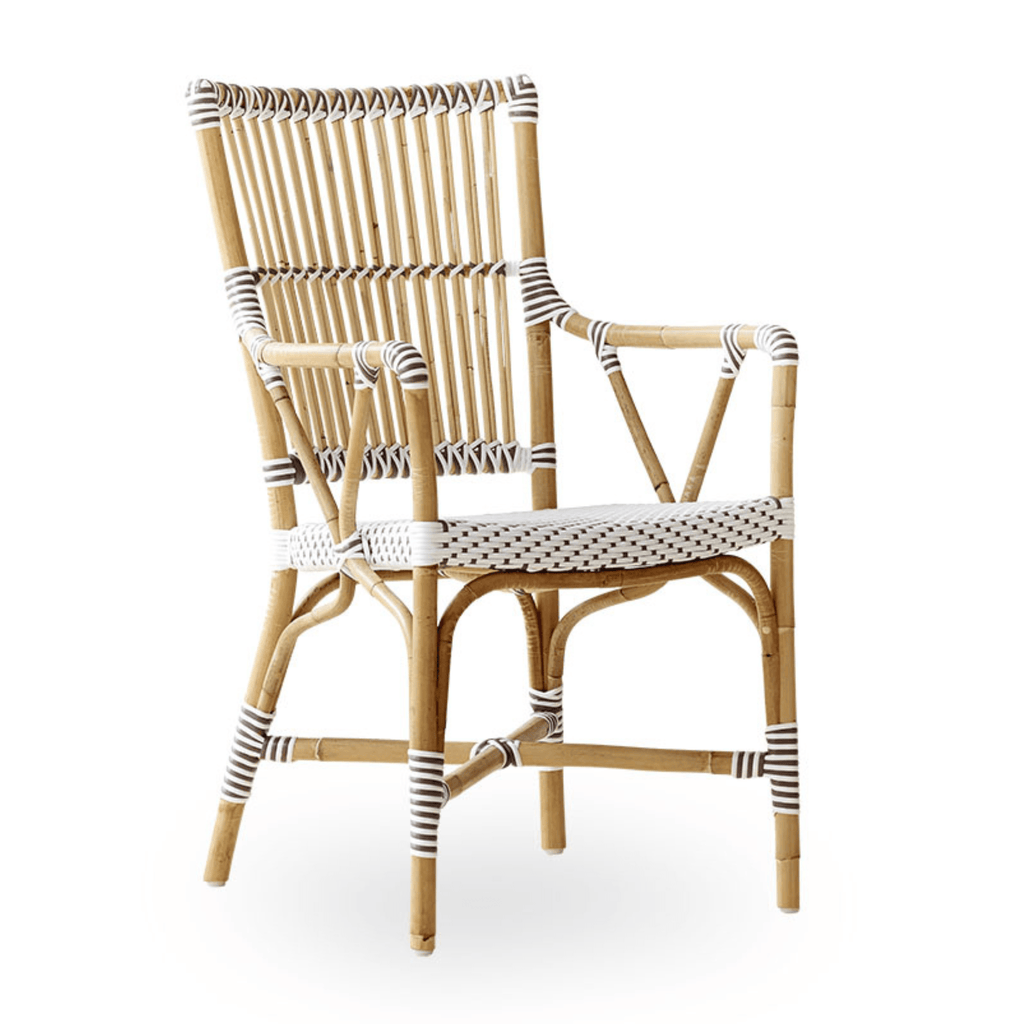Bistro Style Rattan Arm Chair - Dining Chairs - The Well Appointed House