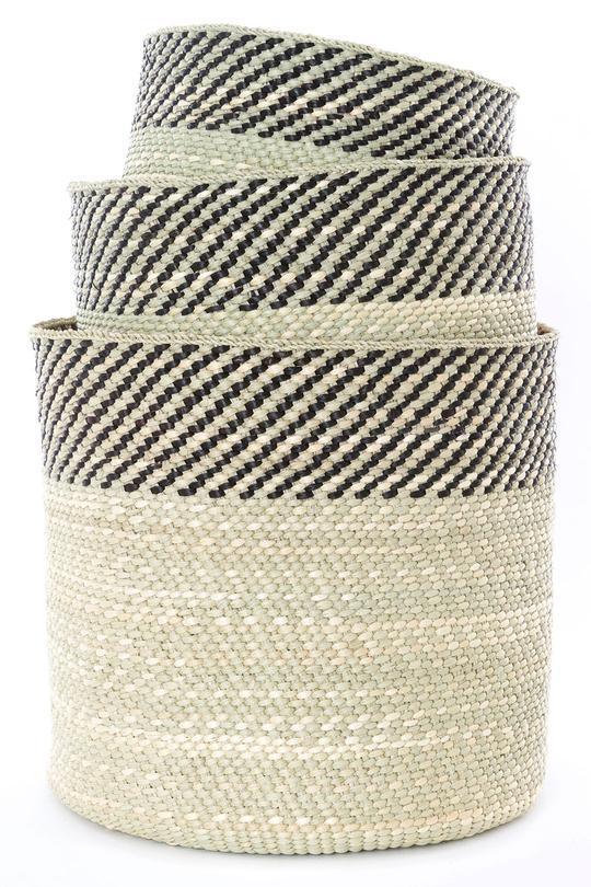 Black and Natural Kupanda Iringa African Baskets - 3 Sizes Available - Baskets & Bins - The Well Appointed House