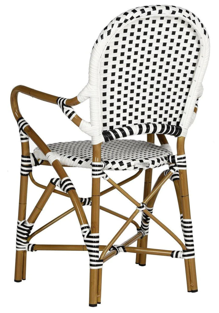 Black and White Stacking Bistro Armchair - Dining Chairs - The Well Appointed House