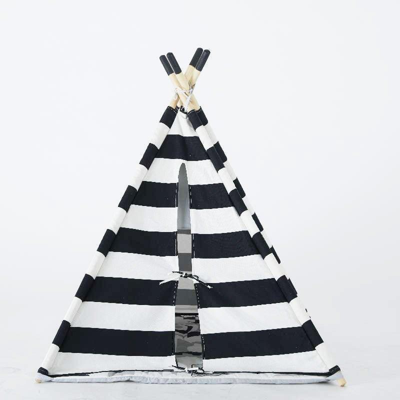 Black and White Striped Activity Play Gym Teepee for Babies - Little Loves Playhouses Tents & Treehouses - The Well Appointed House