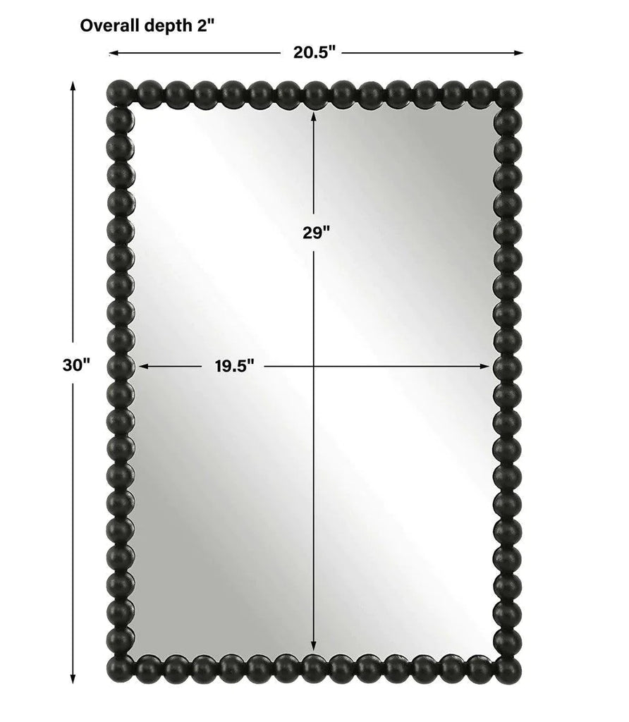 Black Beaded Framed Wall Mirror - Wall Mirrors - The Well Appointed House