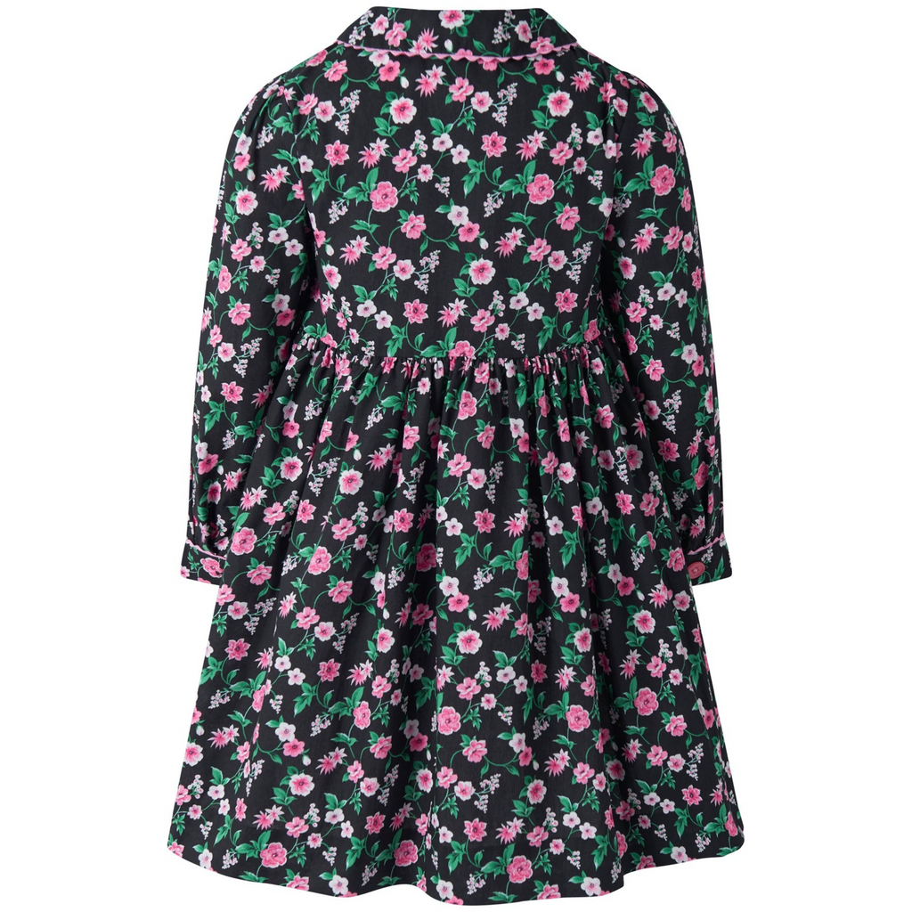 Black Floral Smocked Button-Front Dress - The Well Appointed House 
