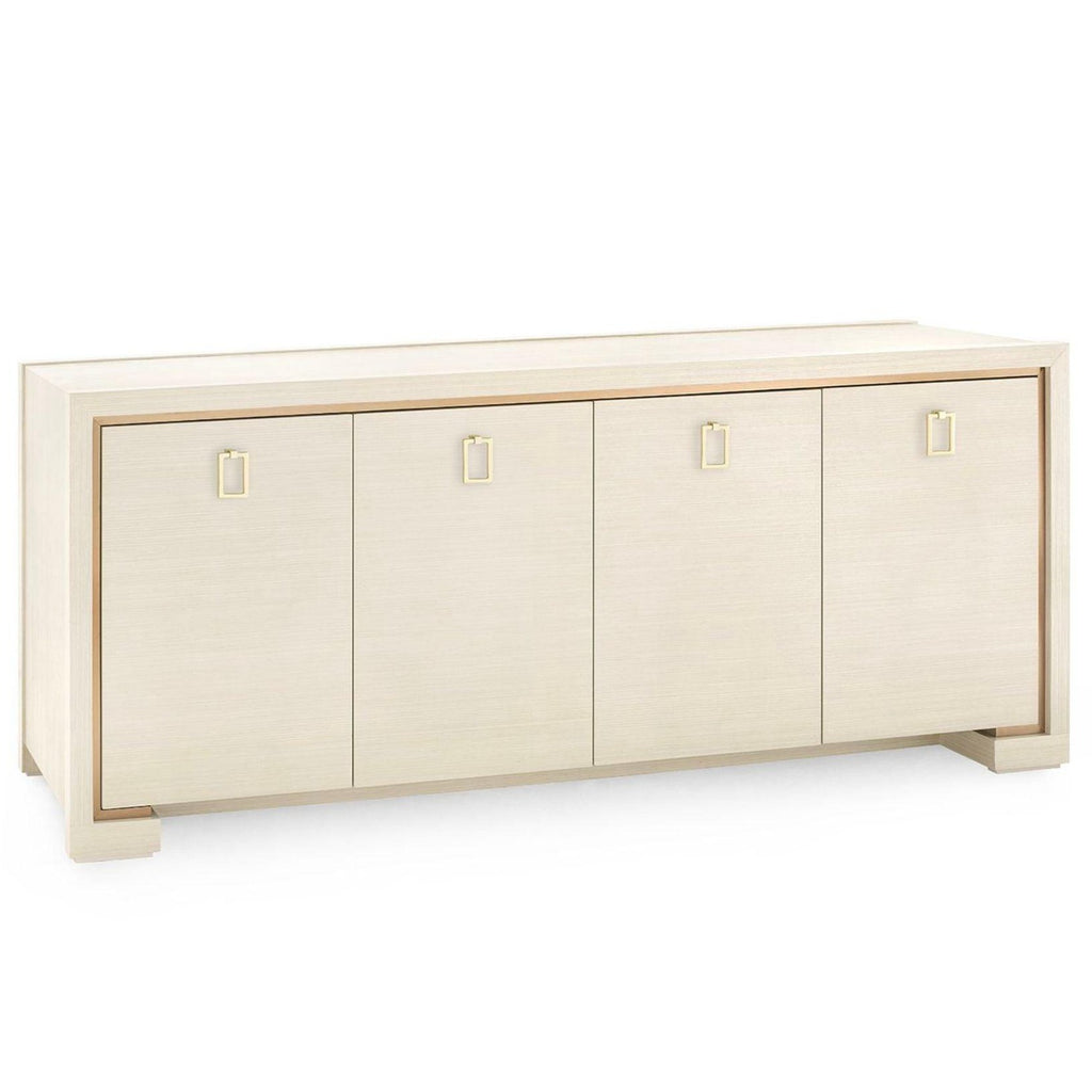 Blake Four Door Cabinet in Blanched Oak With Custom Pull Options - Buffets & Sideboards - The Well Appointed House