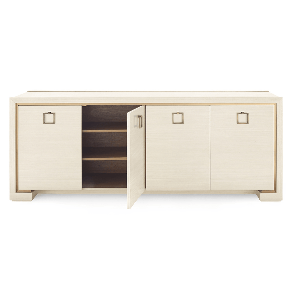 Blake Four Door Cabinet in Blanched Oak With Custom Pull Options - Buffets & Sideboards - The Well Appointed House