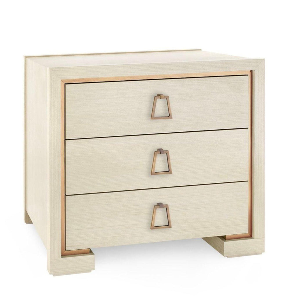 Blake Three Drawer Side Table in Blanched Oak With Custom Pull Options - Side & Accent Tables - The Well Appointed House