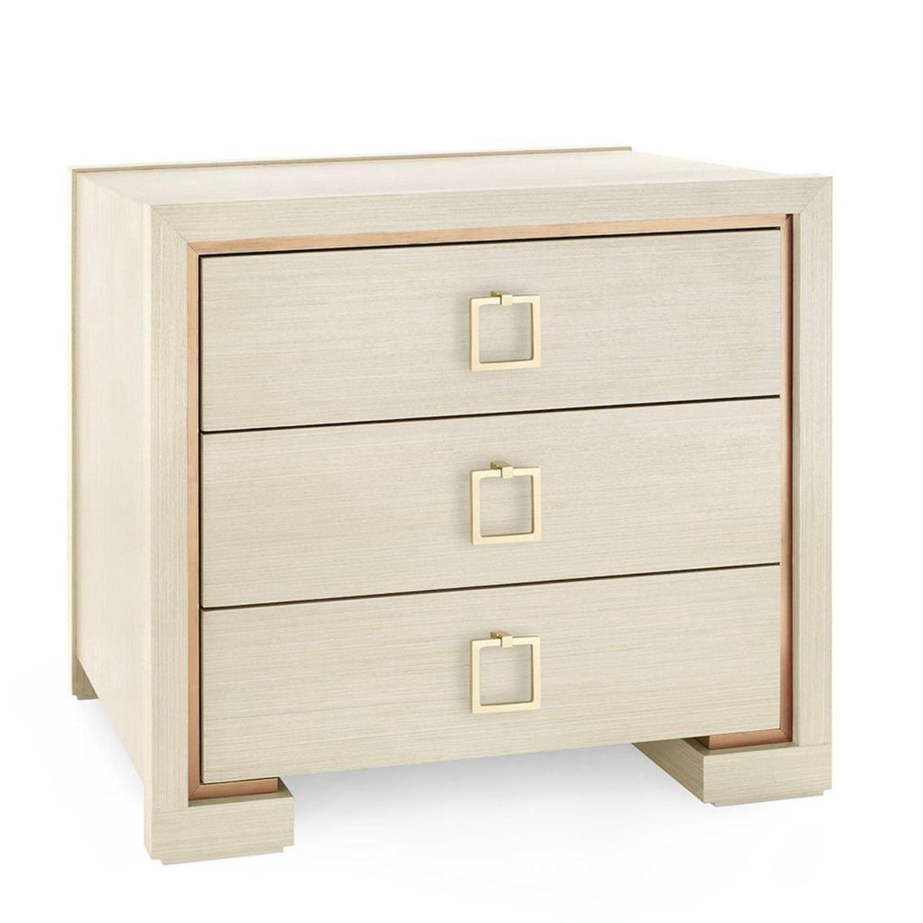 Blake Three Drawer Side Table in Blanched Oak With Custom Pull Options - Side & Accent Tables - The Well Appointed House