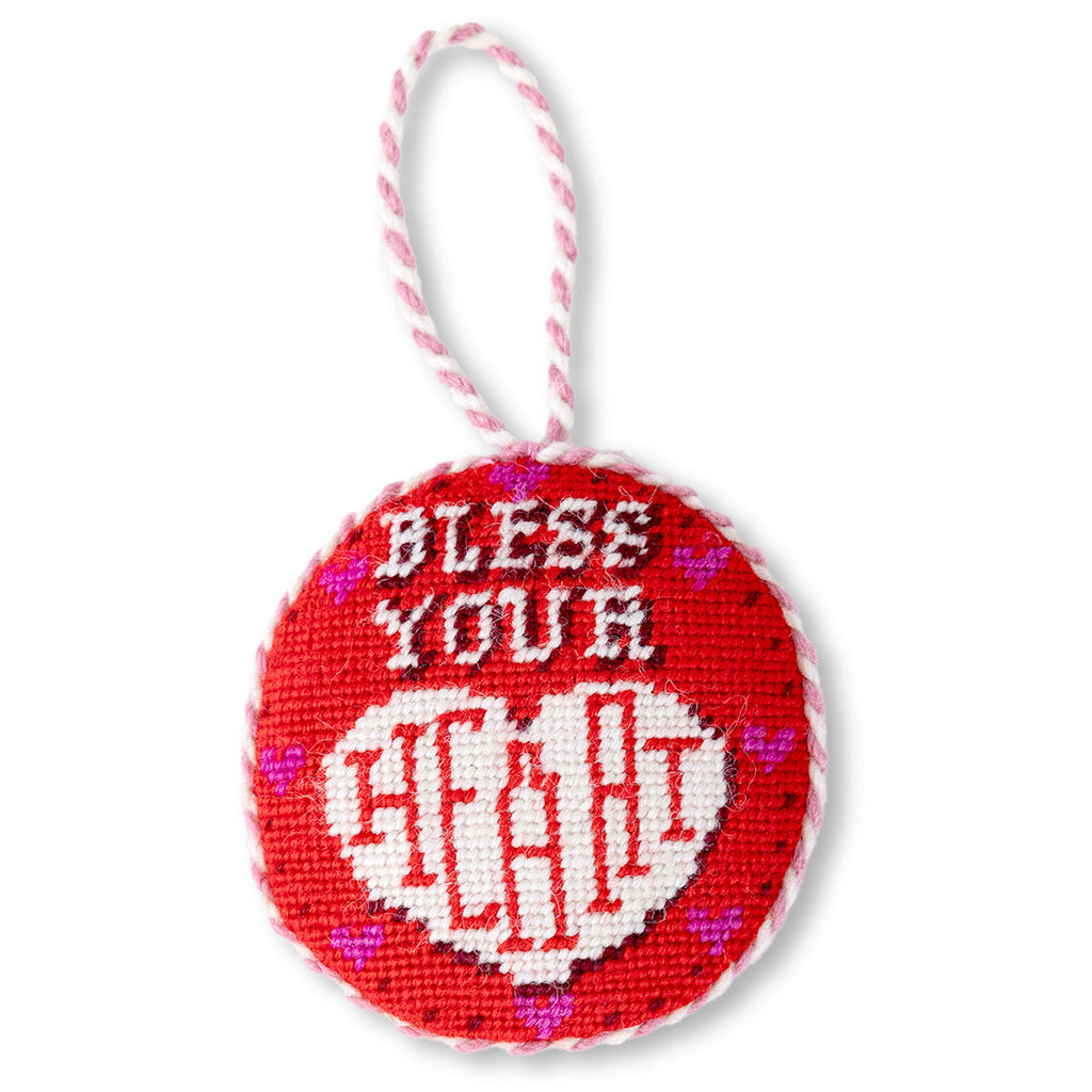 Bless Your Heart Needlepoint Ornament - The Well Appointed House