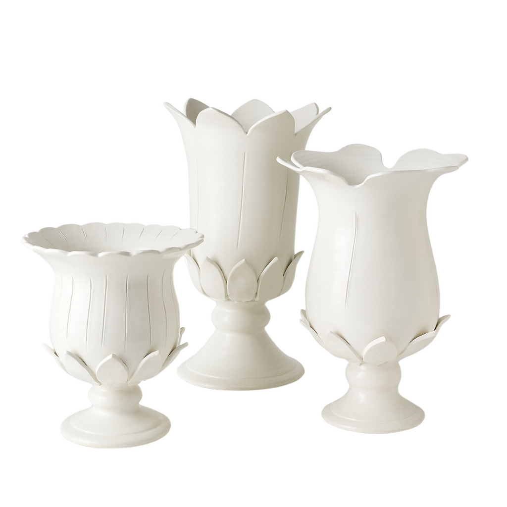 Matte White Blossom Vases - The Well Appointed House