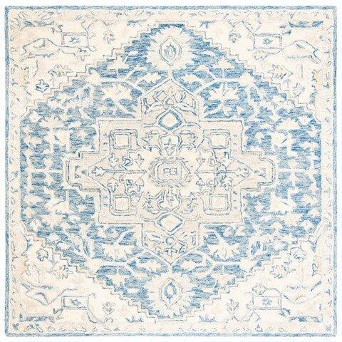 Blue & Ivory Traditional Hand Woven Wool Area Rug - Rugs - The Well Appointed House