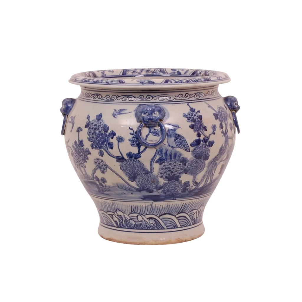 Blue & White Birds and Flowers Porcelain Planter - Indoor Planters - The Well Appointed House