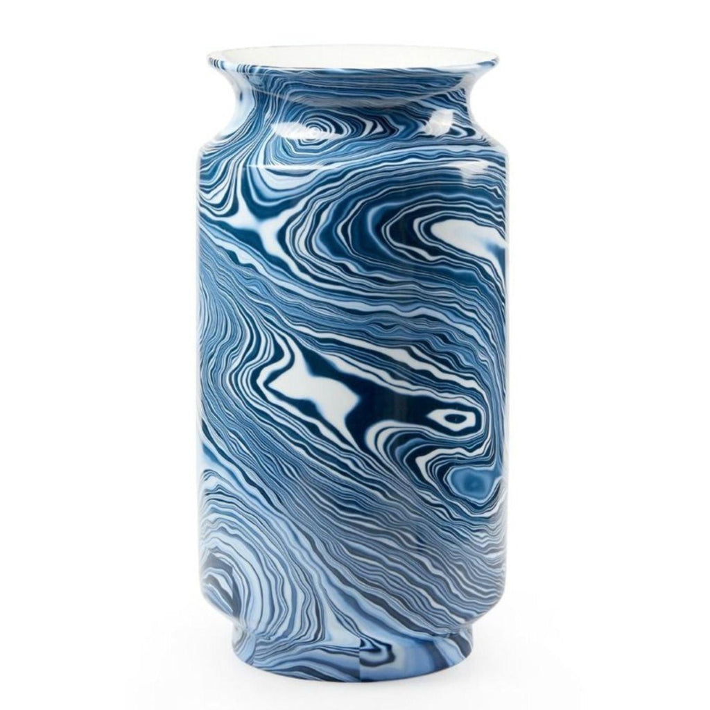 Blue and White Caspian Tall Vase - Vases & Jars - The Well Appointed House