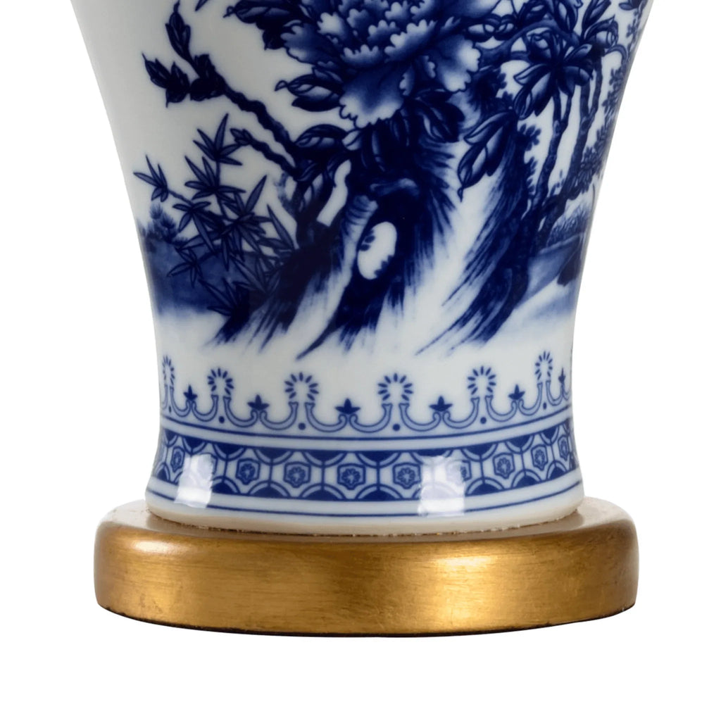 Blue & White Chesterton Lamp - Table Lamps - The Well Appointed House