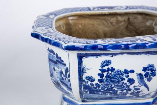 blue and white pot plant holders Handmade Ceramic Planter