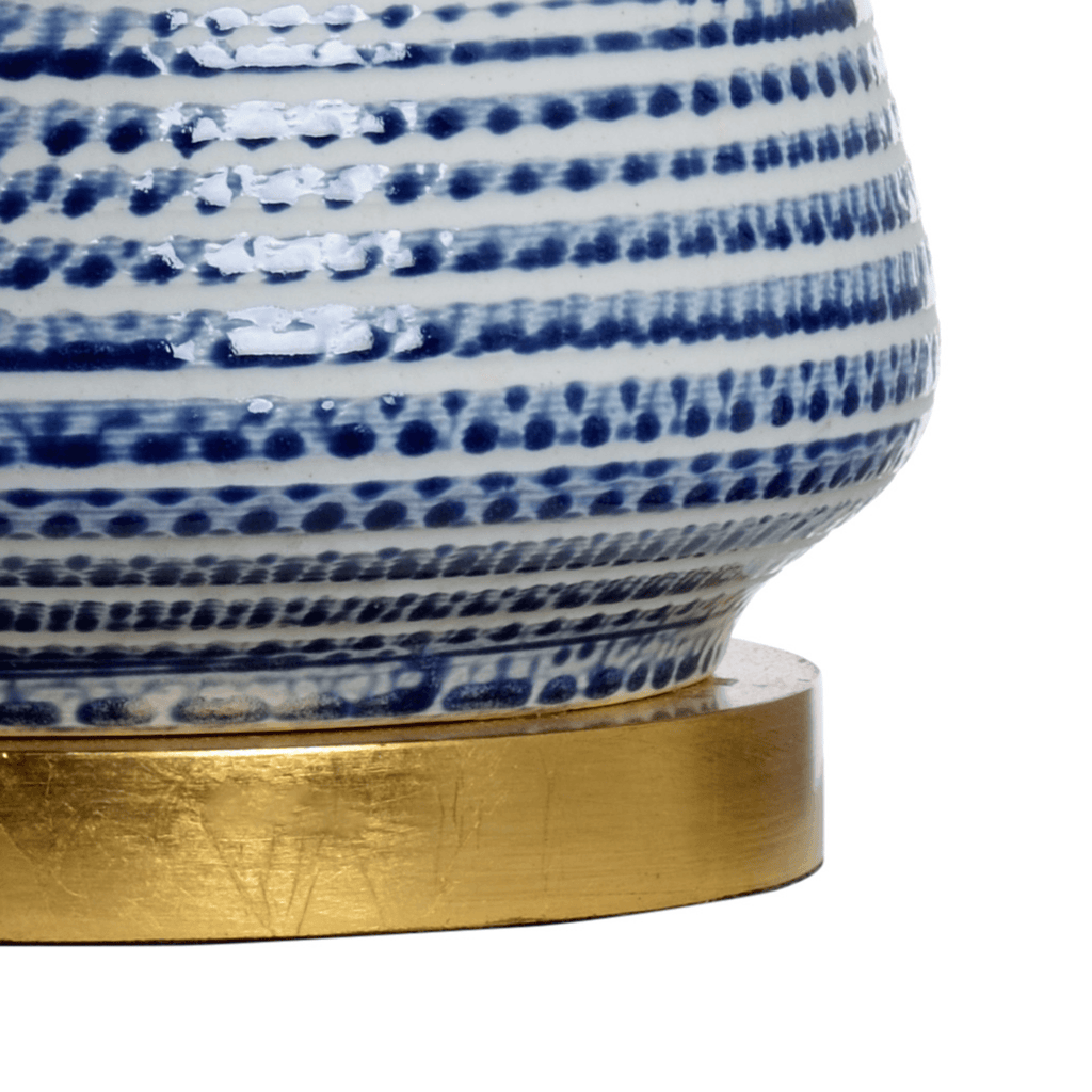 Blue and White Glazed Ceramic Beehive Lamp - Table Lamps - The Well Appointed House