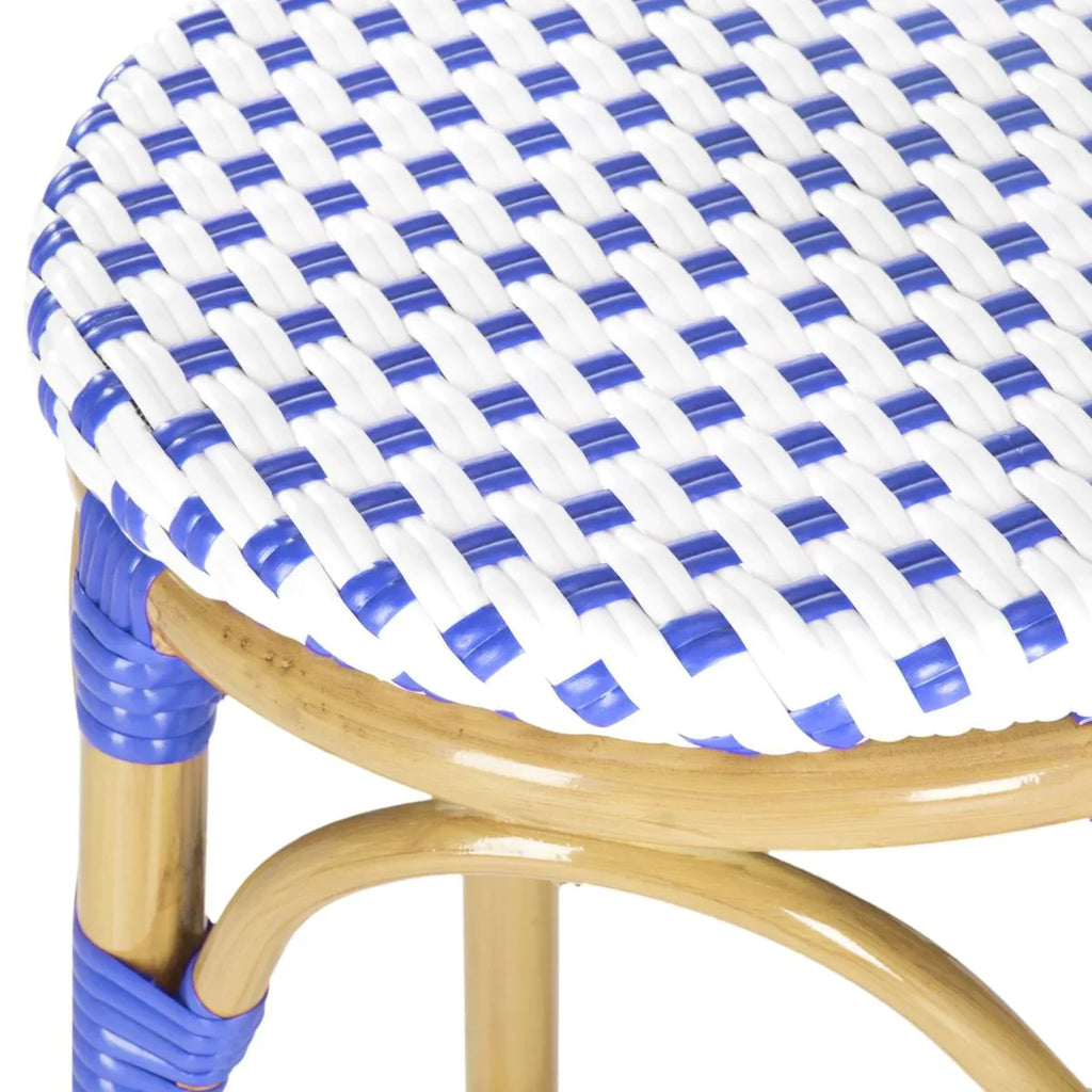 Blue and White Indoor-Outdoor Bistro Bar Stool - Outdoor Bar & Counter Stools - The Well Appointed House