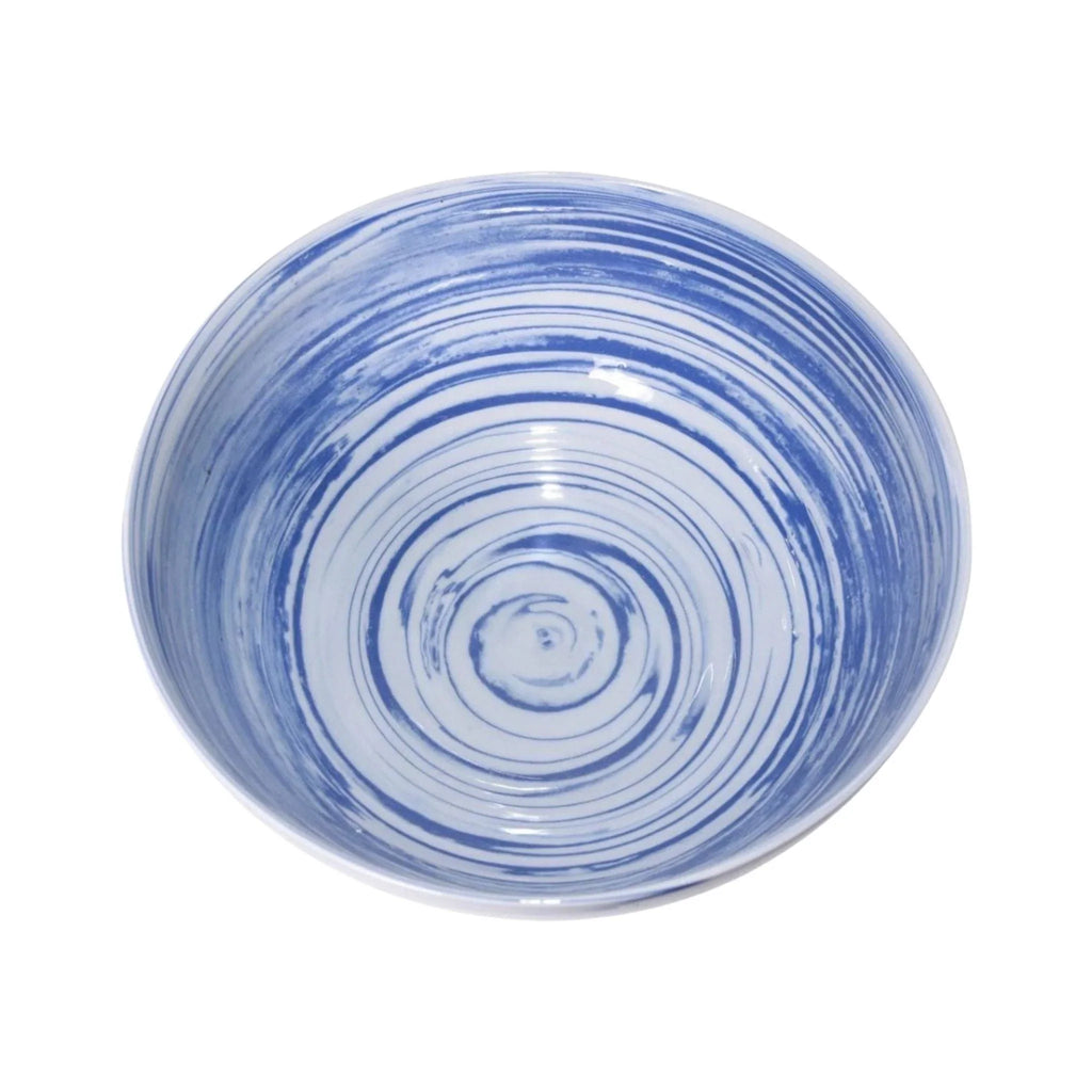 Blue And White Marblized Porcelain Bowl - Decorative Bowls - The Well Appointed House