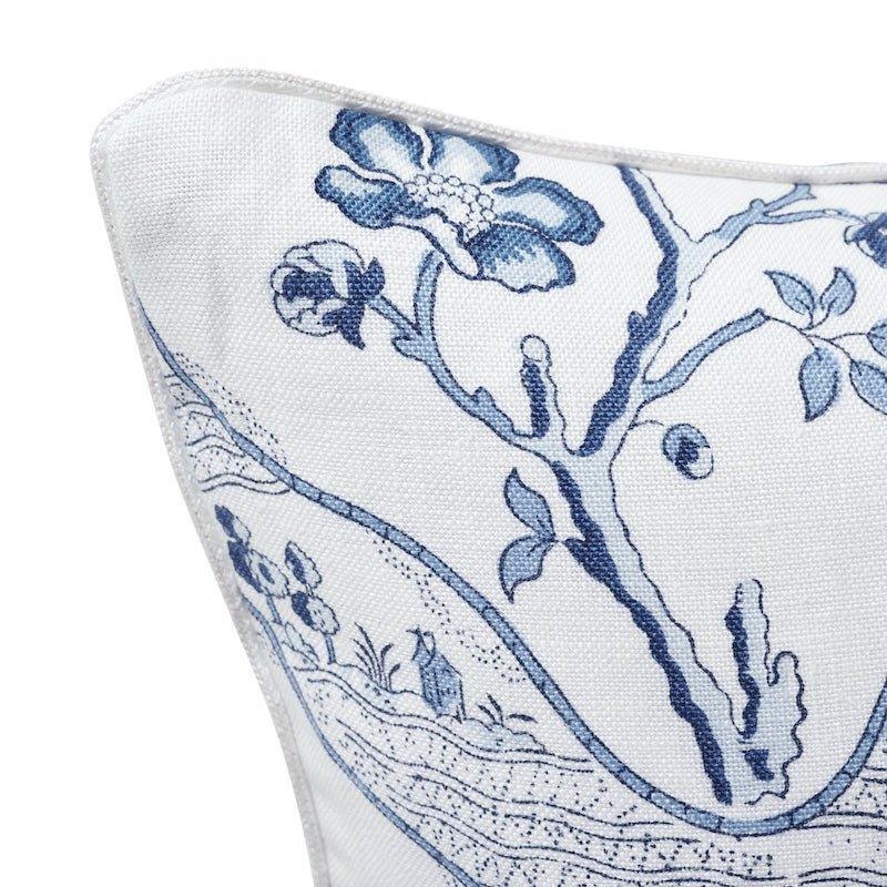 Blue & White Marella Botanical Trellis 18" Throw Pillow - Pillows - The Well Appointed House