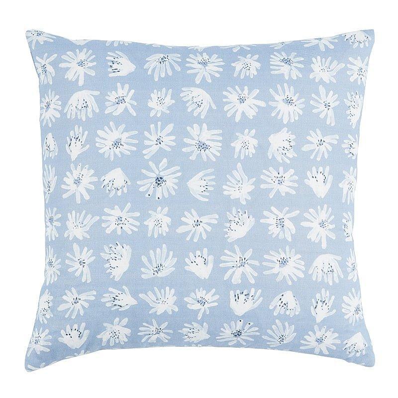 Blue & White Meadow Rock Floral 20" Linen Throw Pillow - Pillows - The Well Appointed House