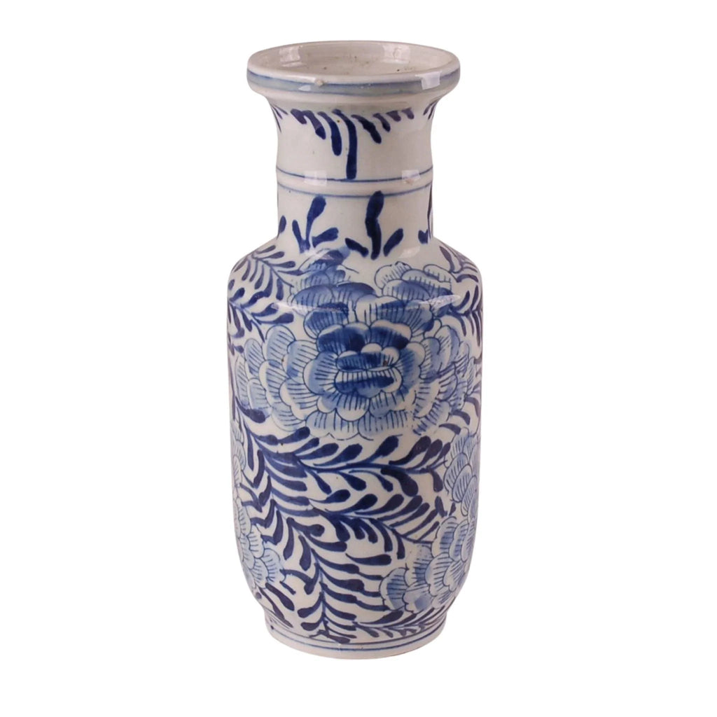 Blue & White Palm Porcelain Vase - Vases & Jars - The Well Appointed House