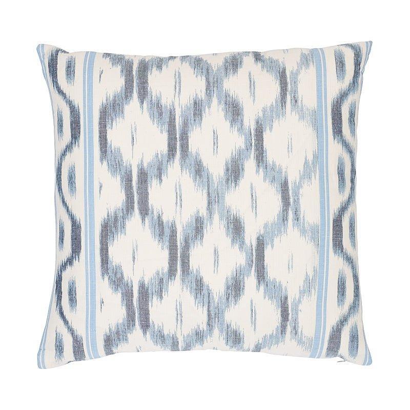 Blue & White Santa Monica Ikat 22" Throw Pillow - Pillows - The Well Appointed House