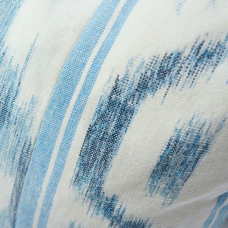 Blue & White Santa Monica Ikat Lumbar Throw Pillow - Pillows - The Well Appointed House
