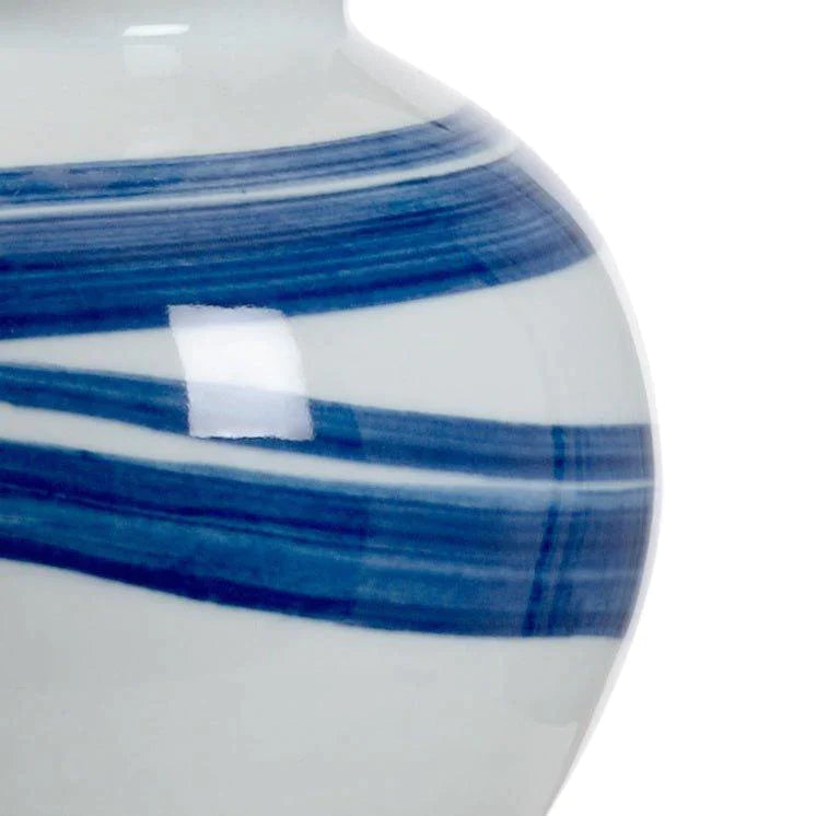 Blue and White Swirl Lamp with Bell Shade - Table Lamps - The Well Appointed House