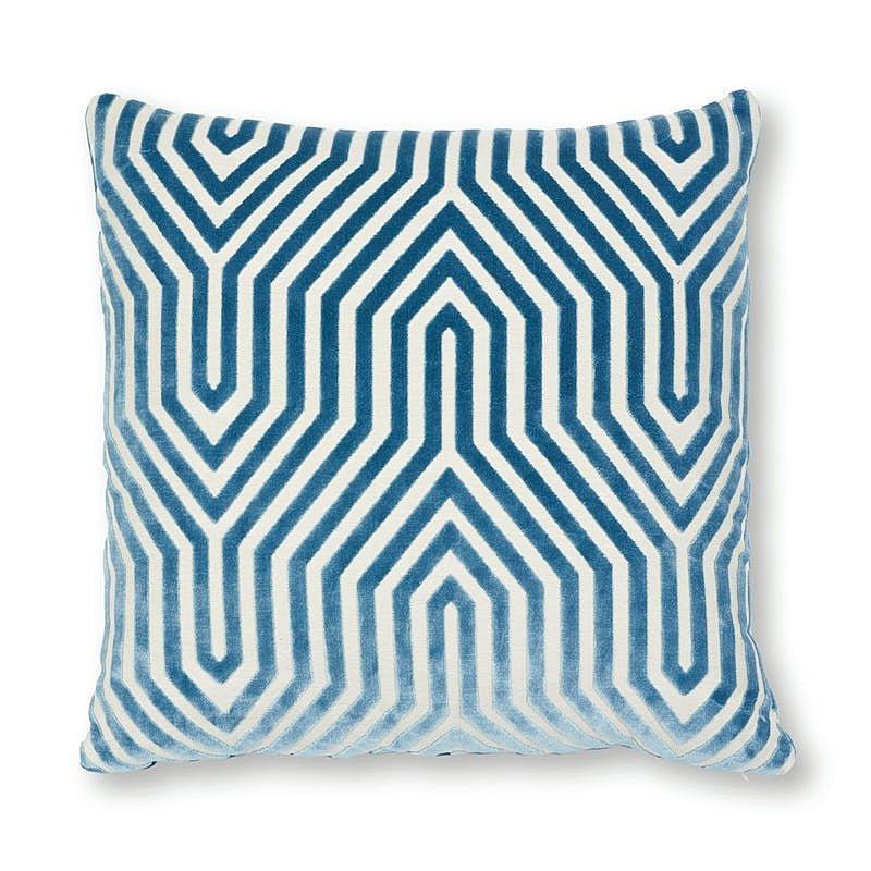 Blue & White Vedado Ikat 20" Throw Pillow - Pillows - The Well Appointed House