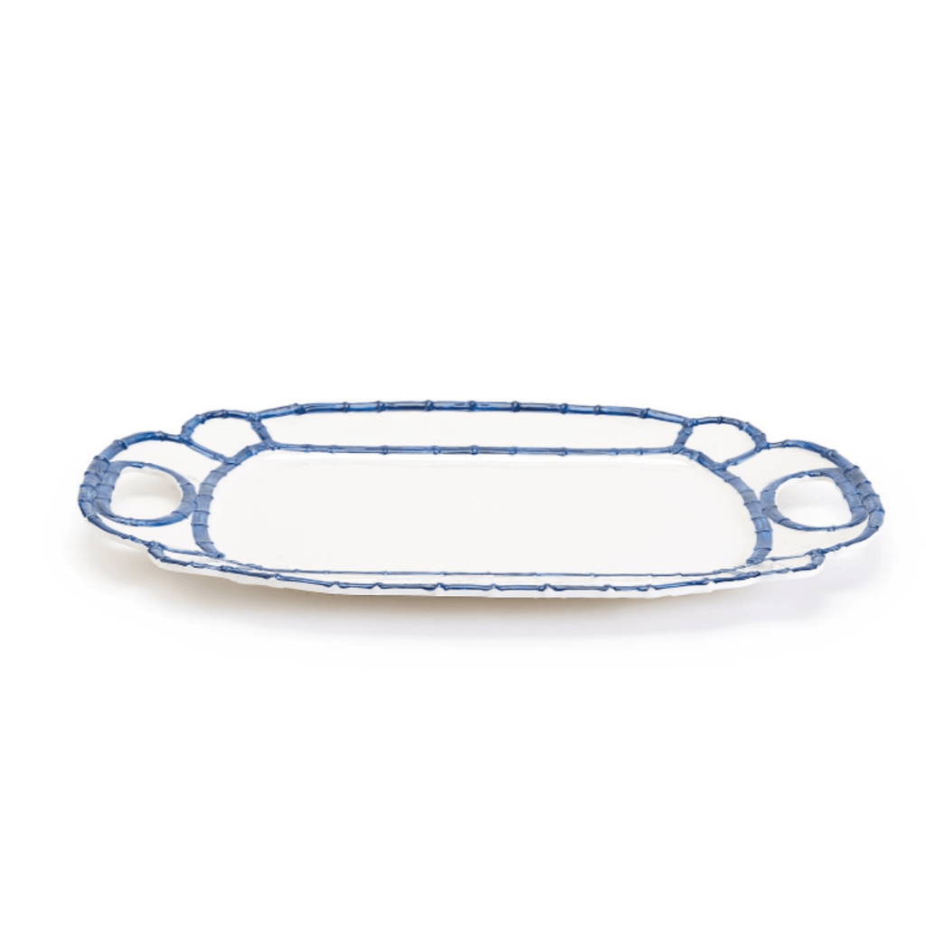 Blue Bamboo Touch Melamine Platter - Trays & Serveware - The Well Appointed House