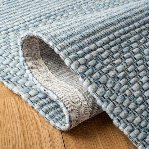Blue Chevron & Stripe Patterned Area Rug - Rugs - The Well Appointed House