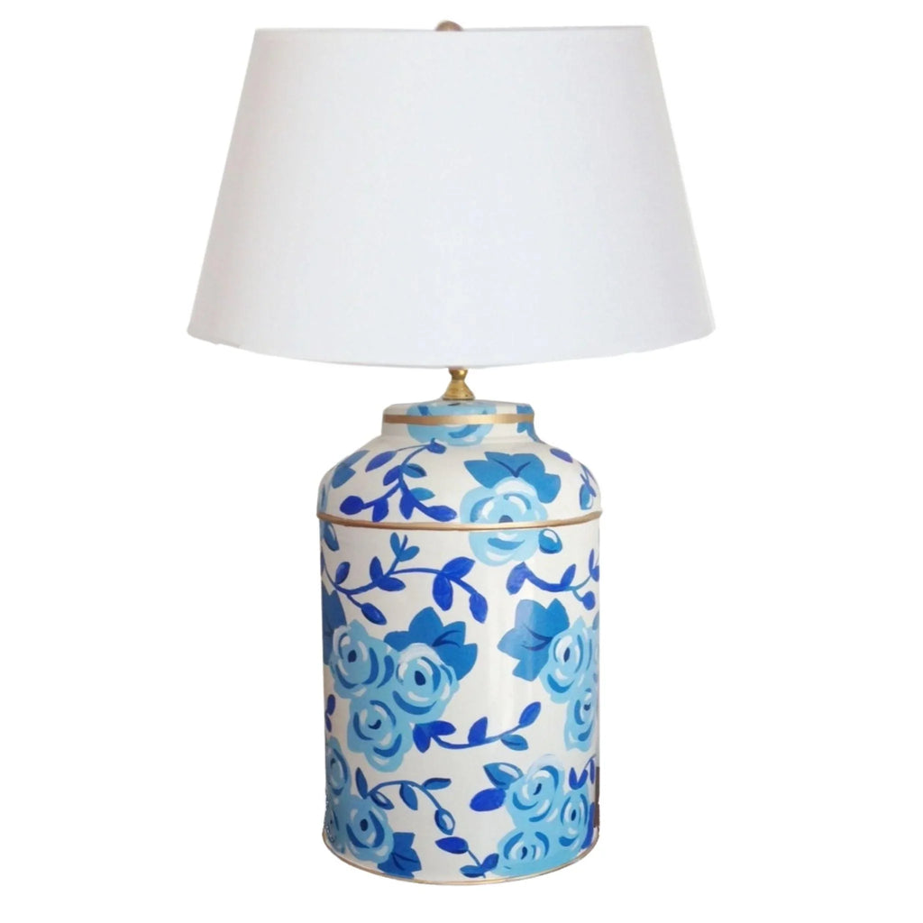 Blue Chintz Tea Caddy Lamp - Table Lamps - The Well Appointed House
