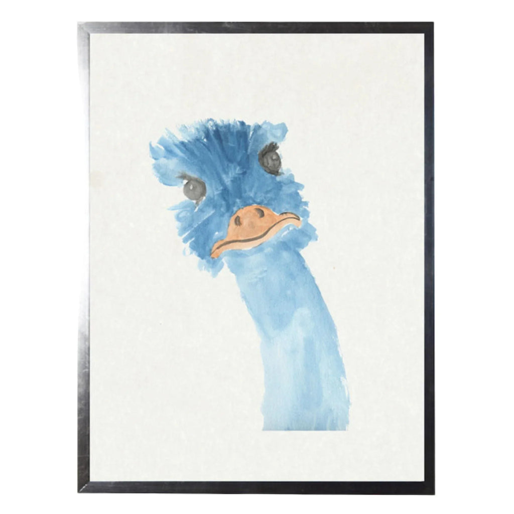 Blue Emu Watercolor - Little Loves Art - The Well Appointed House