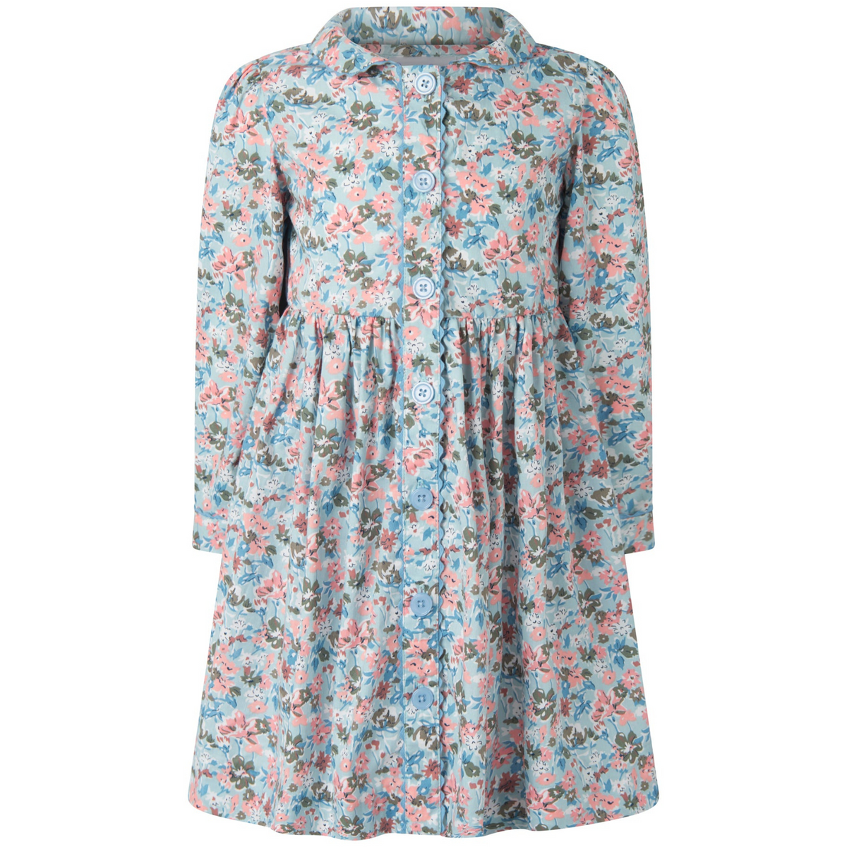 Blue Floral Button-Front Dress – The Well Appointed House