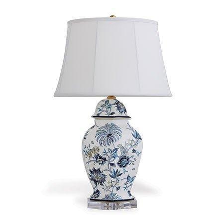 Blue Floral Hexagonal Porcelain Table Lamp - Table Lamps - The Well Appointed House