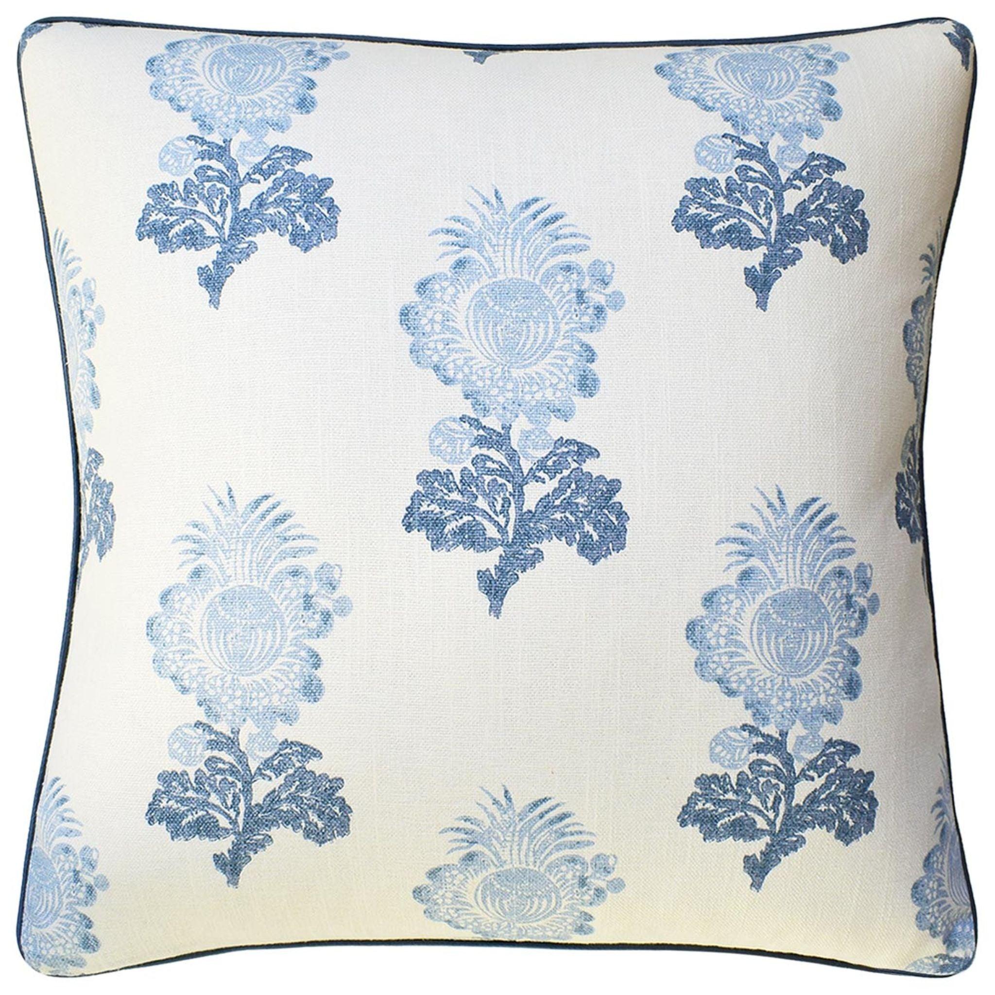 Blue Flower Aldith Square Throw Pillow – The Well Appointed House