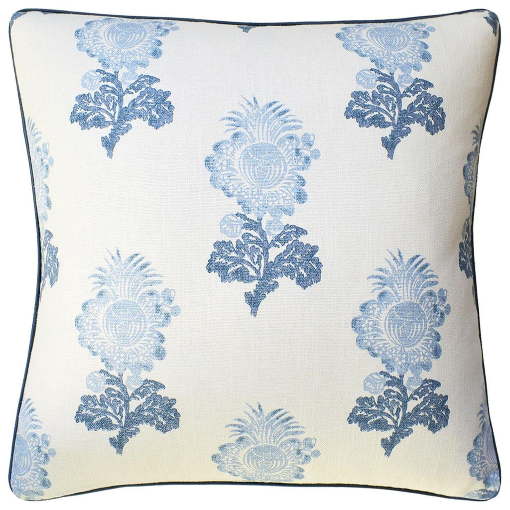 Blue Flower Aldith Square Throw Pillow - Pillows - The Well Appointed House